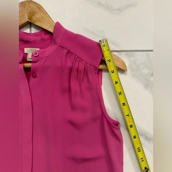 J. Crew pink button up, high neck tank, size zero. - Picture 8 of 8